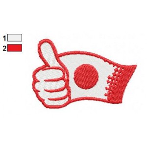 Japan Flag Embroidery Design
